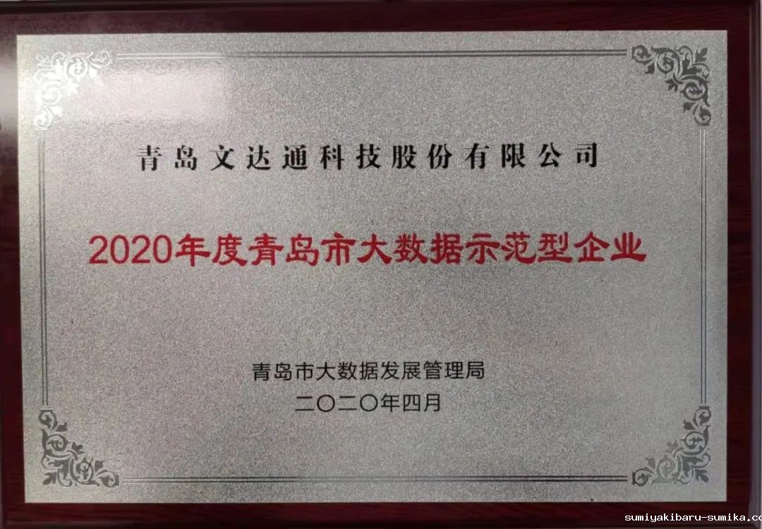 喜讯！点点taptap电动老虎机科技获评2020年度青岛市大数据示范型企业